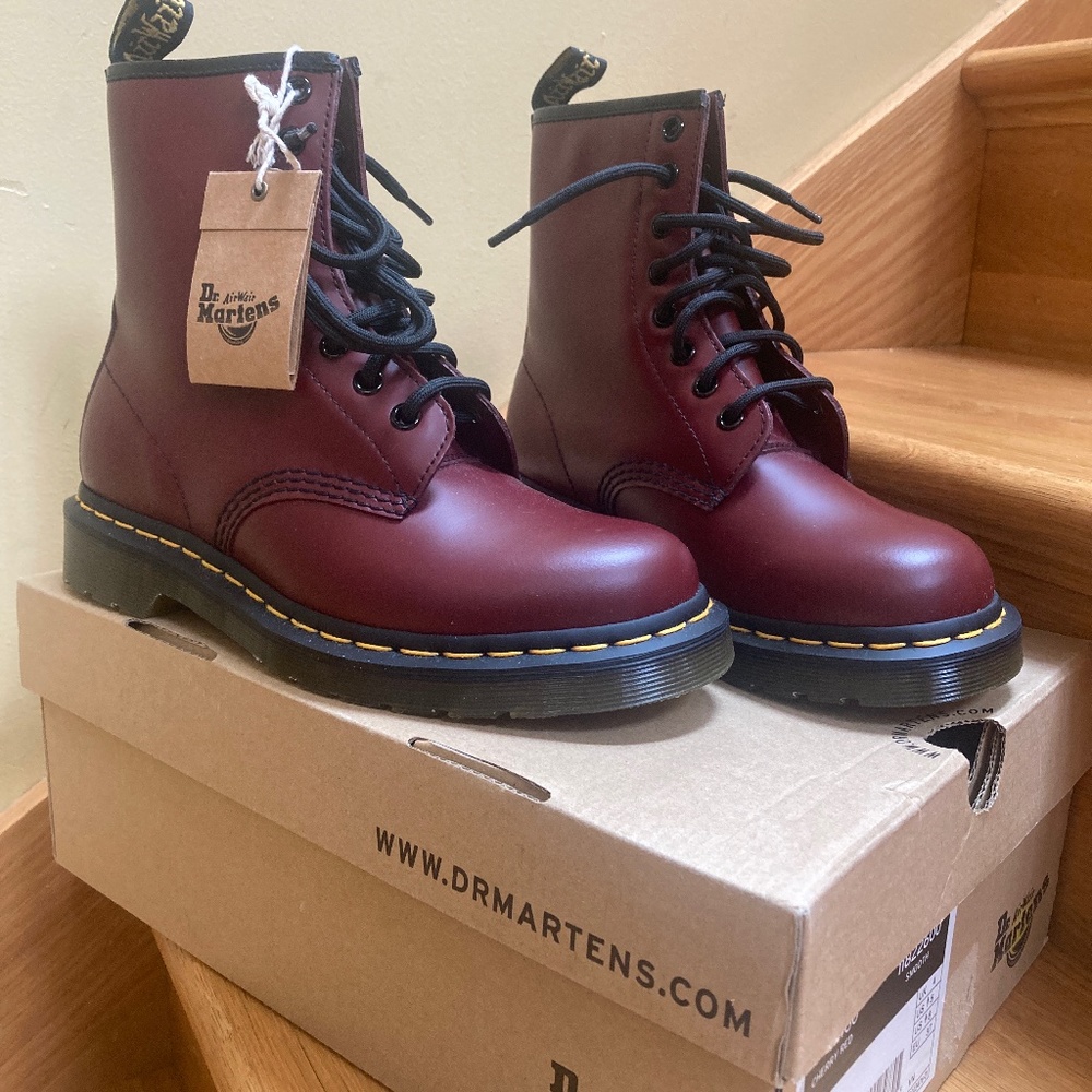 Dr Martens Cherry Red Boots - Picture 1 of 2